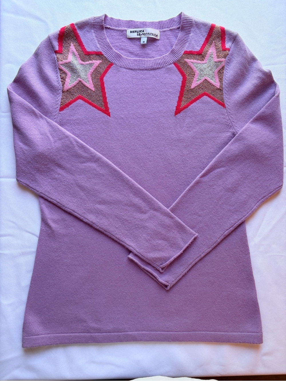 Replica Los Angeles Lilac Star-Accent Cashmere Sweater